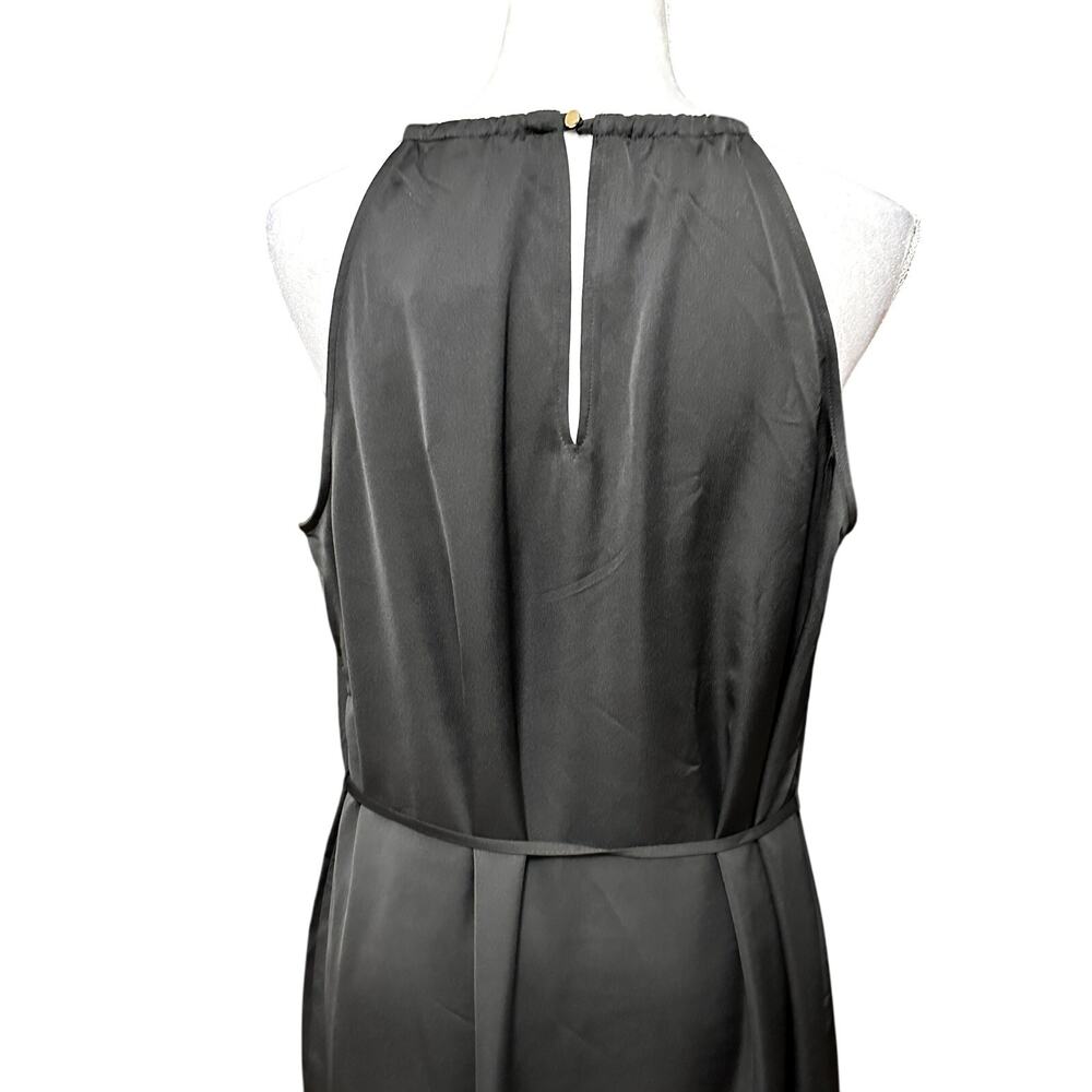 INC Black Halter Midi Dress Belter Waist Sleeveless Classic Chic Elegant 14 NWT - Picture 8 of 12